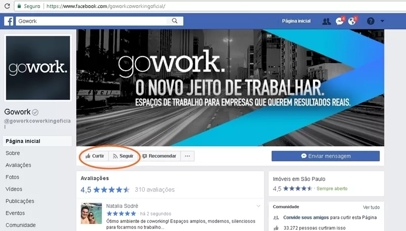 gowork facebook plano de referencia